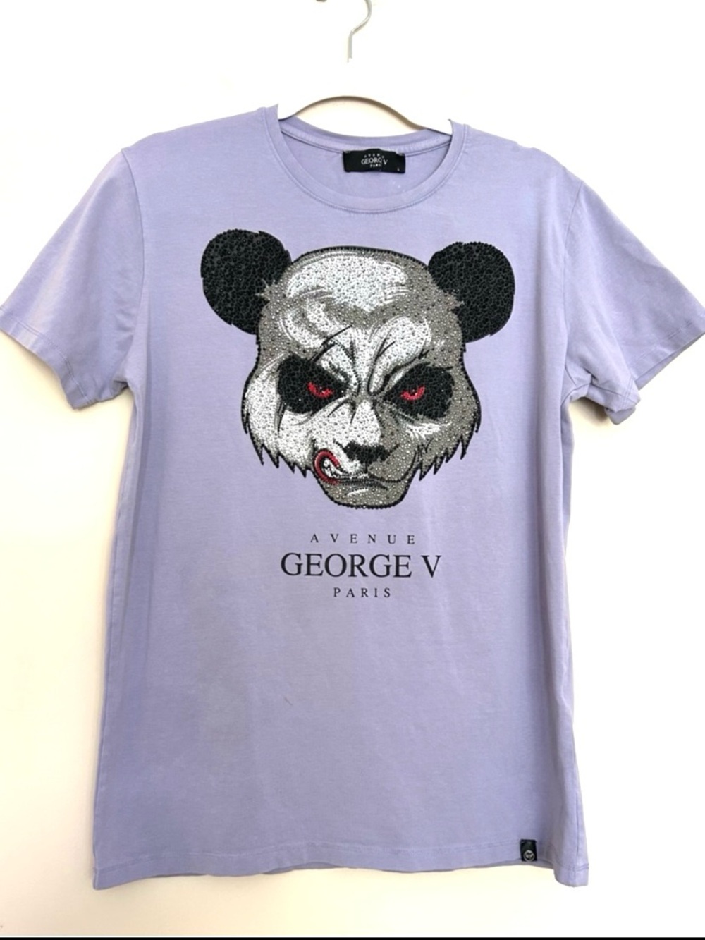 Avenue George V Paris Women’s Lavender Short Sleeve Rhinestone Tee